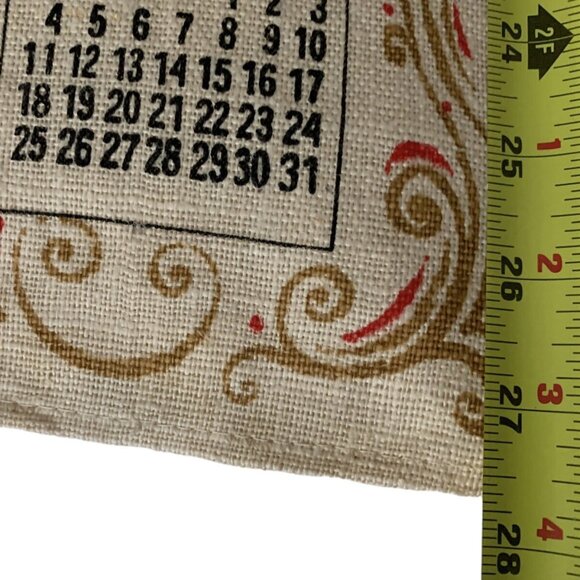 Vintage 1966 Calendar Towel Patriot Linen Souvenir Pre Owned America Small Town - Picture 4 of 8